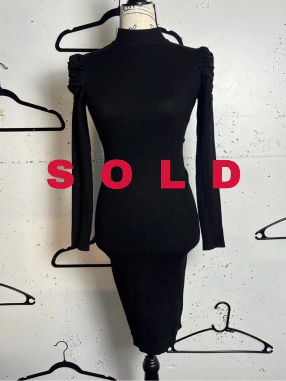 Elegant Black Long Sleeve Dress